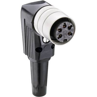 'Audio plug with six pins, black and silver details, suitable for connections in audio and studio technology.'