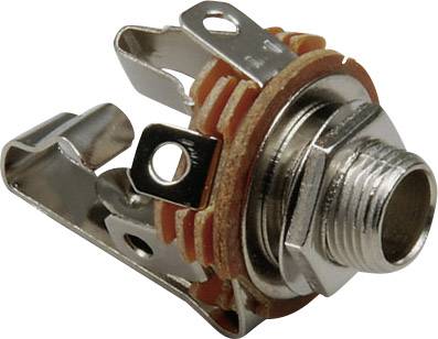 TRU COMPONENTS 6.35 mm audio jack Socket, vertical vertical Number of pins: 3 Stereo Silver 100 pc(s)