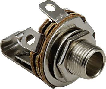 TRU COMPONENTS 3.5 mm audio jack Socket, vertical vertical Number of pins: 2 Mono Silver 100 pc(s)