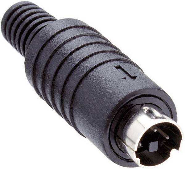 Lumberg MP-371/S4 DIN connector Plug, straight Number of pins: 4 Black 1 pc(s)