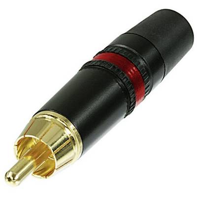 A single RCA plug with a black housing and gold-plated tip, used for connecting audio and video equipment.