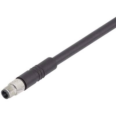 A black cable with a silver metal plug at the end.