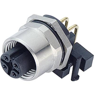binder 99-3432-202-04 Series 763, M12 Sensor / Actuator Connector, Screw Cap, Angled