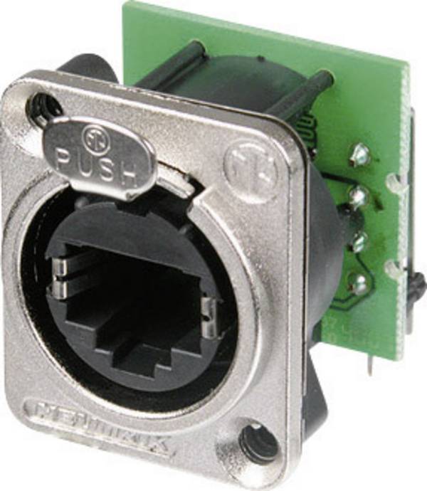 Neutrik NE8FDH-C5E NE8FDH-C5E RJ45 Data Connector EtherCon D Series 8P8C RJ45 Socket, right angle Nickel