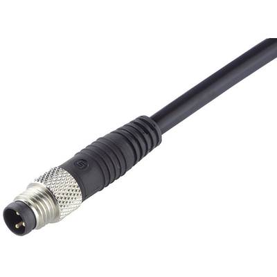 A black cable with a silver, ribbed connector at one end, designed for industrial applications.