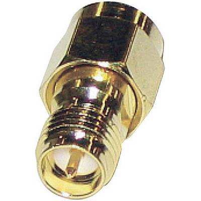 A golden coaxial plug for cable connections.