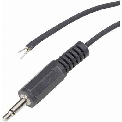 TRU COMPONENTS 1578895 2.5 mm audio jack Plug, straight Number of pins (num): 2 Mono Black 1 pc(s) 