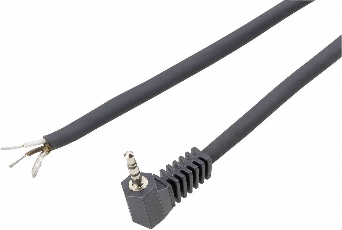TRU COMPONENTS 1578896 2.5 mm audio jack Plug, right angle Number of pins: 2 Mono Black 1 pc(s)