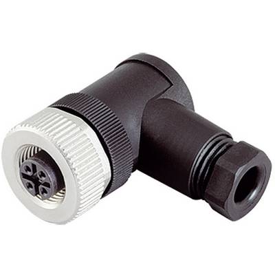 A black, angular connector with a silver screw cap and multiple connection pins, likely for electrical connections.