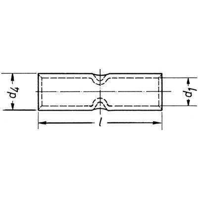 Technical drawing of a cylindrical part with two external diameters d4 and d1, a length l, and a connection in the middle.