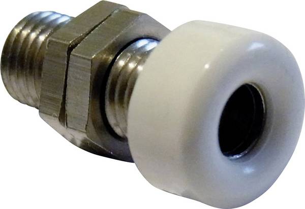 Schnepp Jack socket Socket, vertical vertical Pin diameter: 4 mm White 1 pc(s)