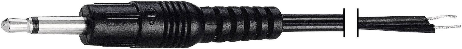 A damaged audio cable with a loose plug, where the insulation is missing and wires are exposed.