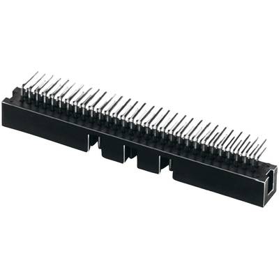 A black, rectangular connector with numerous metallic pins protrudes from the top surface.