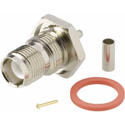 A metal plug with a red sealing ring and small components, likely for an electrical or mechanical connection.