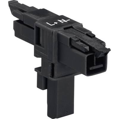 WAGO  Mains T distributor Mains plug - Mains socket, Mains socket Total number of pins: 2 Black  1 pc(s) 