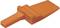 An orange, rectangular plastic tool with a narrow handle and a broad, flat head, likely a wedge.
