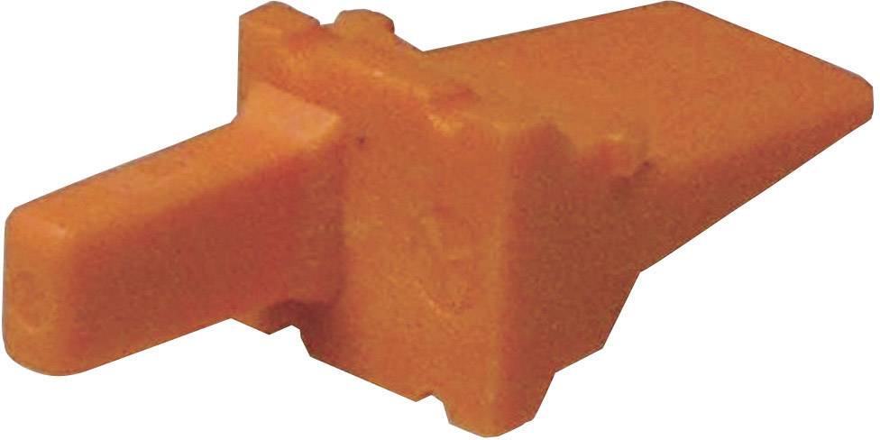 An orange Lego brick in an unusual shape, resembling a wedge.