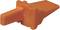 An orange Lego brick in an unusual shape, resembling a wedge.