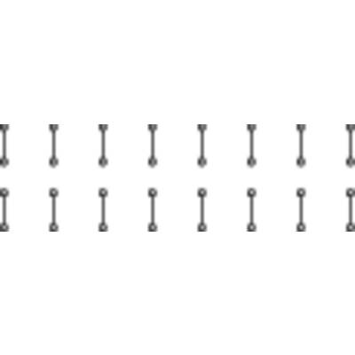 Black and white illustration of an isotropic tribal symbol showing a stylised, vertical arrangement of four elements, repeated horizontally multiple times.