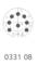 Figure of an 8-pin connector, numbered from 1 to 8 in a circular pattern. Text reference: '0331 08'.
