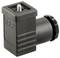 A black garden hose adapter with a screw thread and knurled edge.