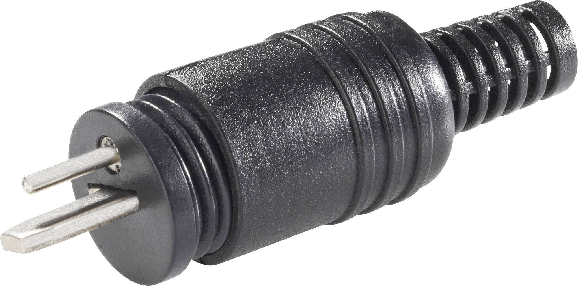 TRU COMPONENTS Audio jack Plug, straight Number of pins: 2 Black 100 pc(s)