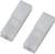Two transparent, rectangular plastic sleeves, lying side by side.