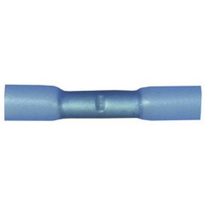 A blue cable connector with insulation for electrical connections.