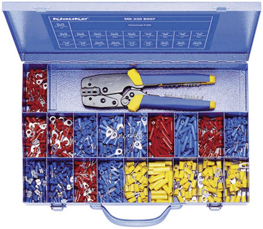 Klauke MK230B507 Crimp connector set 0.50 mm² 6 mm² Red, Blue, Yellow 826 pc(s)