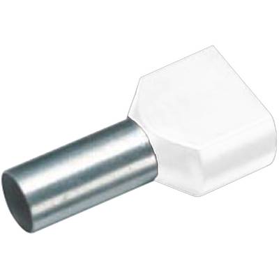 A silver metal tube that terminates in a white, pentagonal plastic block.