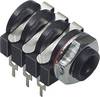 BKL Electronic 1109018 6.35 mm audio jack Socket, horizontal mount Number of pins: 3 Stereo Black 1 pc(s)