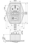 K & B 59JR101-1FR-LR IEC connector 42R Plug, vertical mount Total number of pins: 2 + PE 6 A, 10 A Black 1 pc(s)