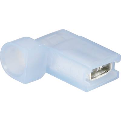 A blue electrical quick connector that enables a secure connection for electrical cables.