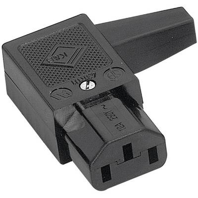 K & B 43R011111 IEC connector 43R Socket, right angle Total number of pins: 2 + PE 10 A Black 1 pc(s) 