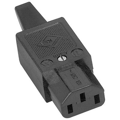 K & B 43R011311 IEC connector 43R Socket, straight Total number of pins: 2 + PE 10 A Black 1 pc(s) 