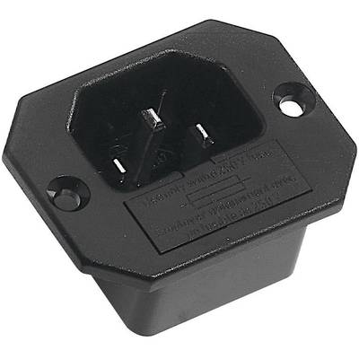 K & B 42R321121 IEC connector 42R Plug, vertical mount Total number of pins: 2 + PE 10 A Black 1 pc(s) 