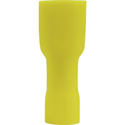 Yellow, tubular object against a white background.