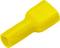 A yellow isolated flat connector, used for safely connecting electrical cables in automotive or electrical applications.