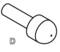 A black outline of a blunt tool with a cylindrical shaft and a round, flat front surface. Letter 'D' beside it.