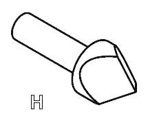 Drawing of an ergonomically shaped lever handle that may be used to operate a machine or device.