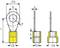 A technical drawing of three different views of a pipe coupling piece with dimensioned measurements D, D3, D4, R, L, S, A, D5.