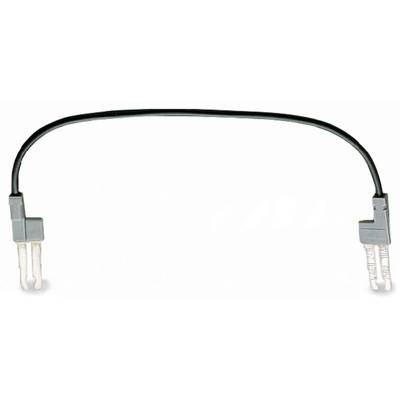 A black cable with two grey plugs at each end, likely an electrical connection adapter.