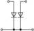 'Circuit with two diodes in opposite directions' shows a circuit with two diodes pointing in opposite directions.