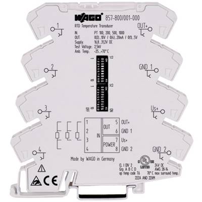 WAGO 857-800 Configurable Temperature Measuring Transducer For Pt-sensors And Resistors