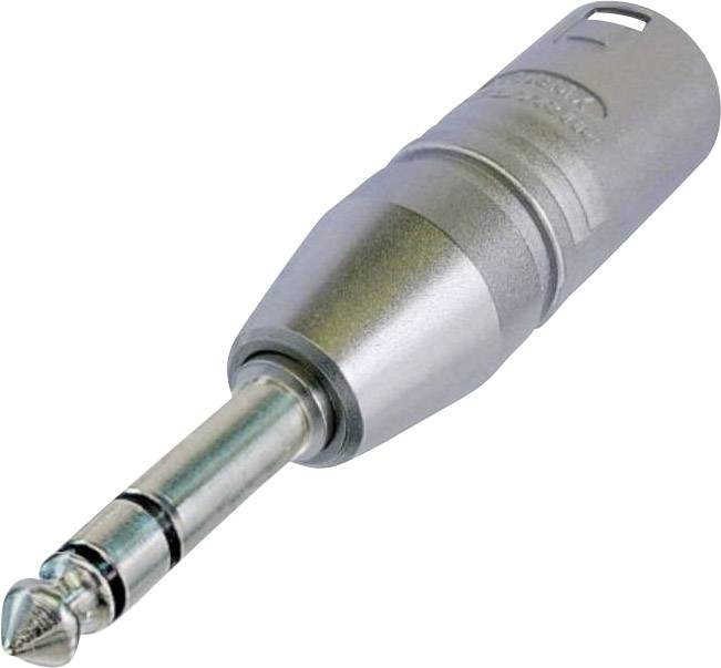 Silver 6.35 mm jack plug, commonly used for audio equipment, with a robust, metallic housing.