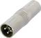 A silver XLR adaptor with three pins, commonly used for audio connections, against a neutral background.