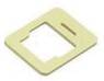 A rectangular plastic component with a square recess, used in technical or craft applications.