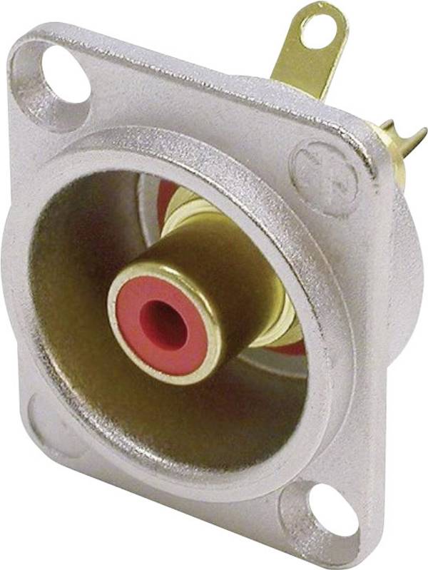Neutrik NF2D2 RCA connector Sleeve socket, straight pins Number of pins: 2 Silver, Red 1 pc(s)