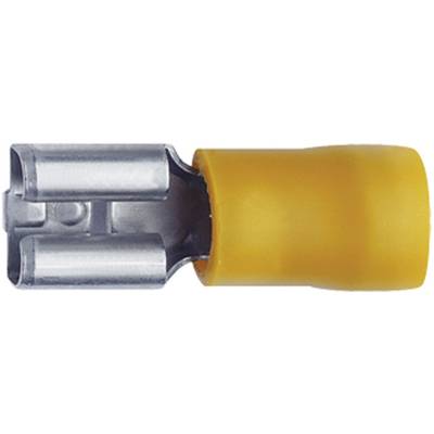 Klauke 8503 Blade receptacle  Connector width: 4.8 mm Connector thickness: 0.8 mm 180 ° Partially insulated Yellow 1 pc(