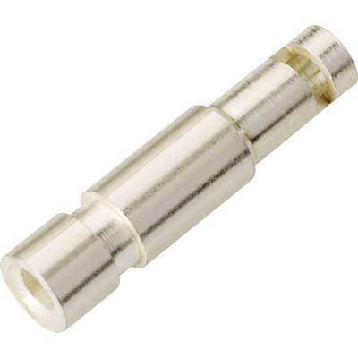 Metallic plug connector, cylindrical in shape, for electrical connections.
